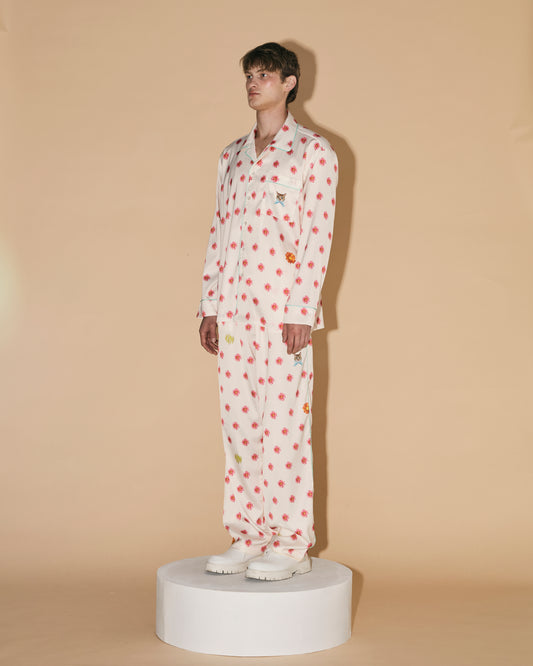 FLOWERS DOT PAJAMAS SHIRT