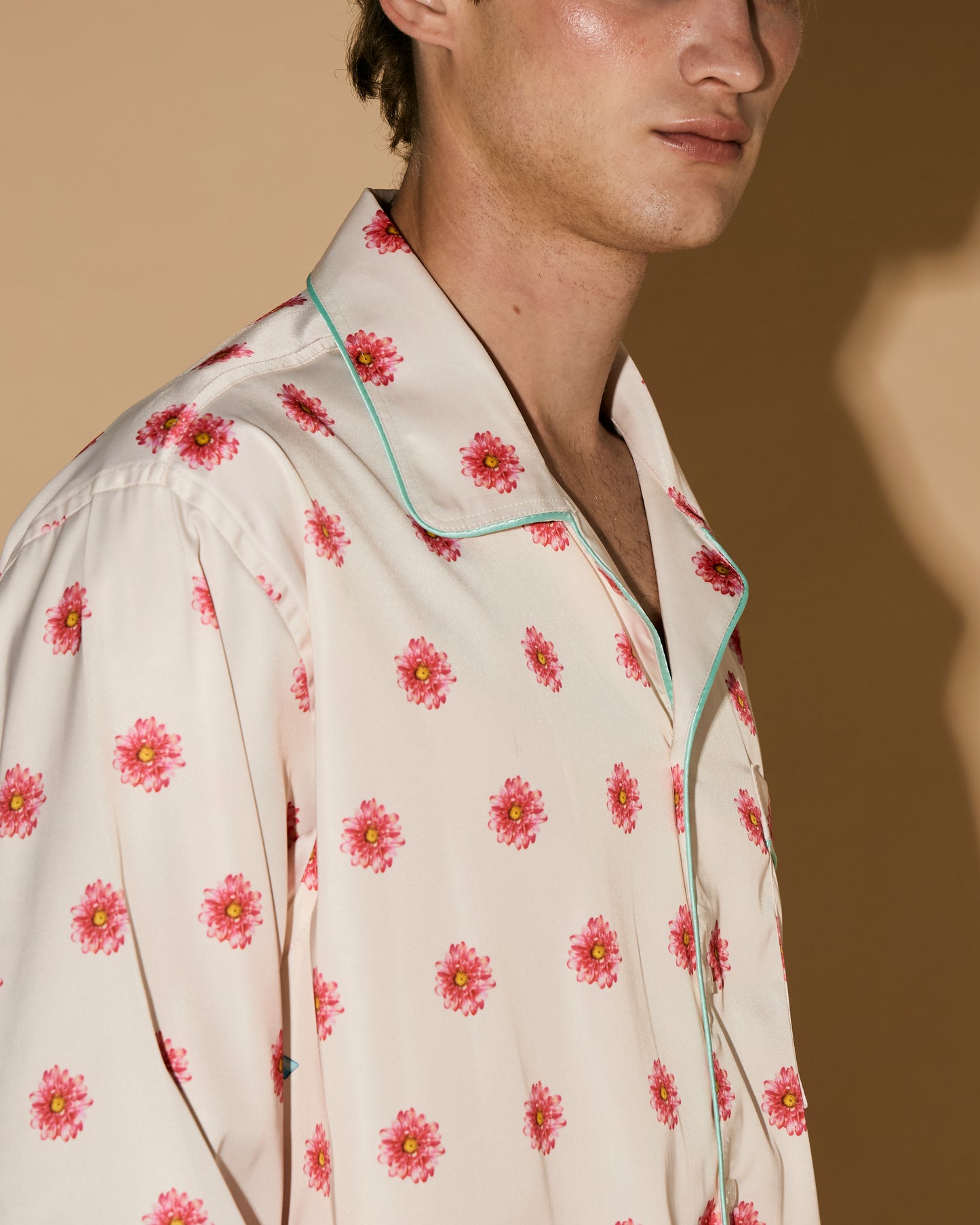 FLOWERS DOT PAJAMAS SHIRT