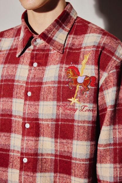 RED PLAID HORSE SHIRT