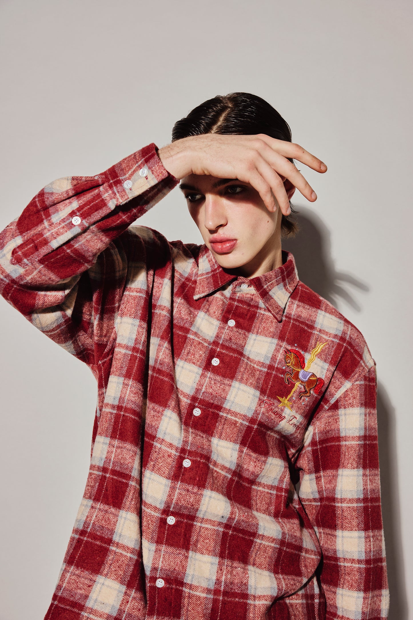 RED PLAID HORSE SHIRT