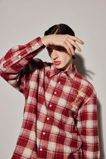 RED PLAID HORSE SHIRT