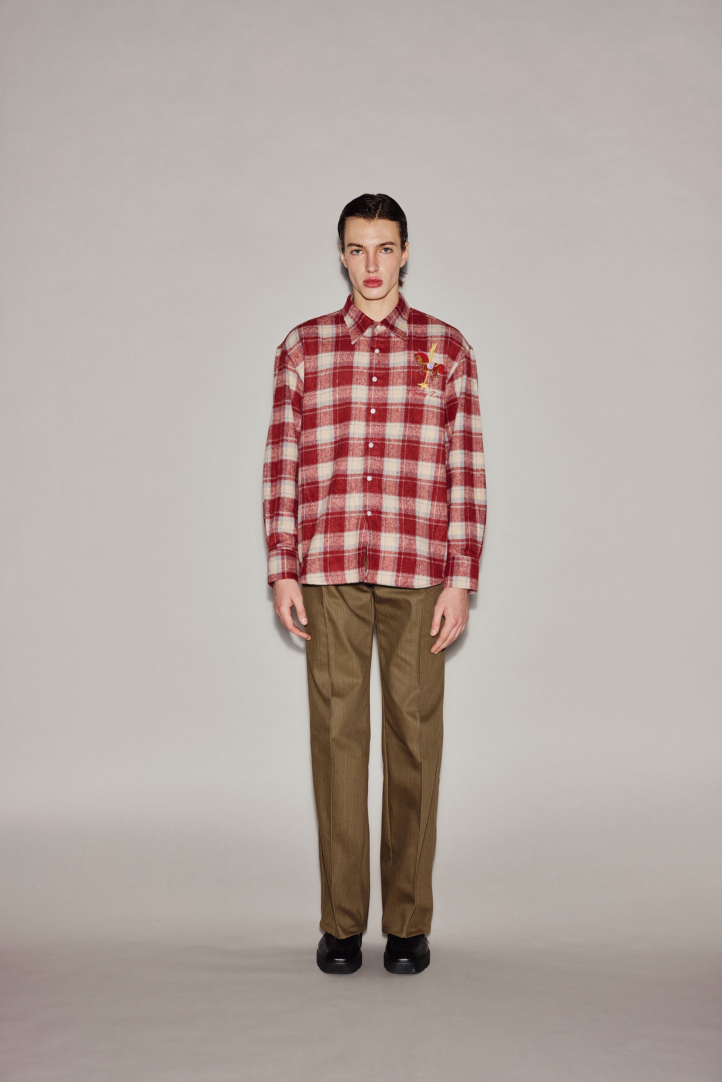 RED PLAID HORSE SHIRT