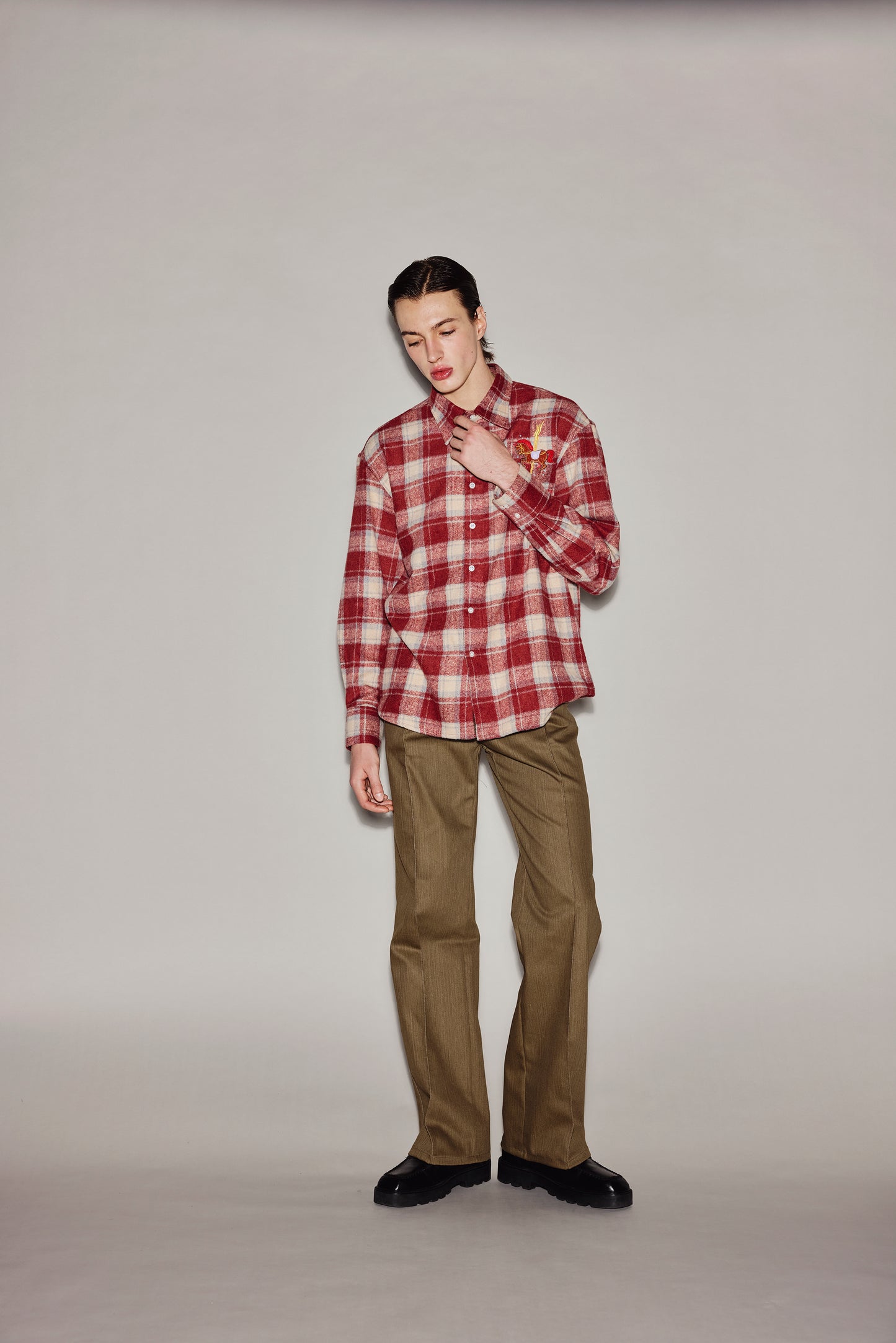 RED PLAID HORSE SHIRT