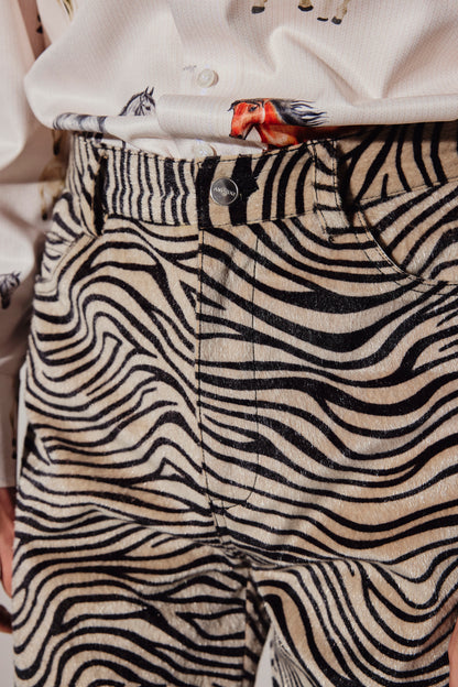 ZEBRA LEATHER PANTS