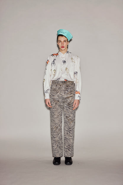ZEBRA LEATHER PANTS