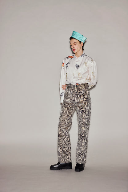 ZEBRA LEATHER PANTS