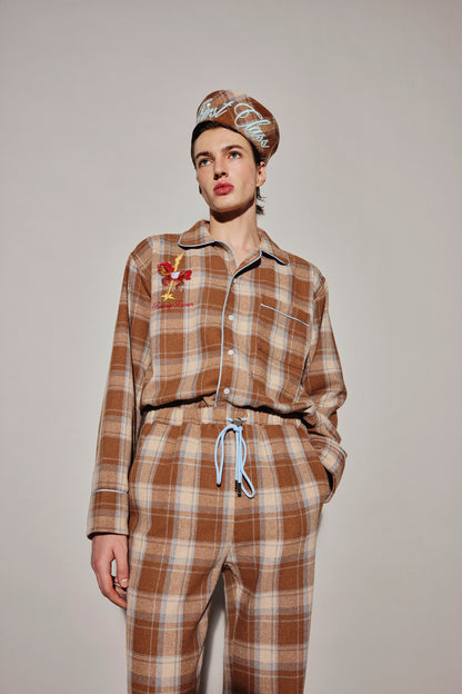 BROWN PLAID PAJAMAS PANTS