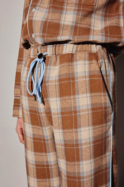 BROWN PLAID PAJAMAS PANTS