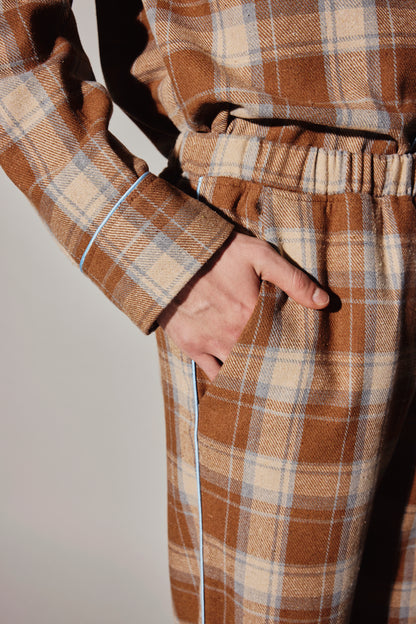BROWN PLAID PAJAMAS PANTS