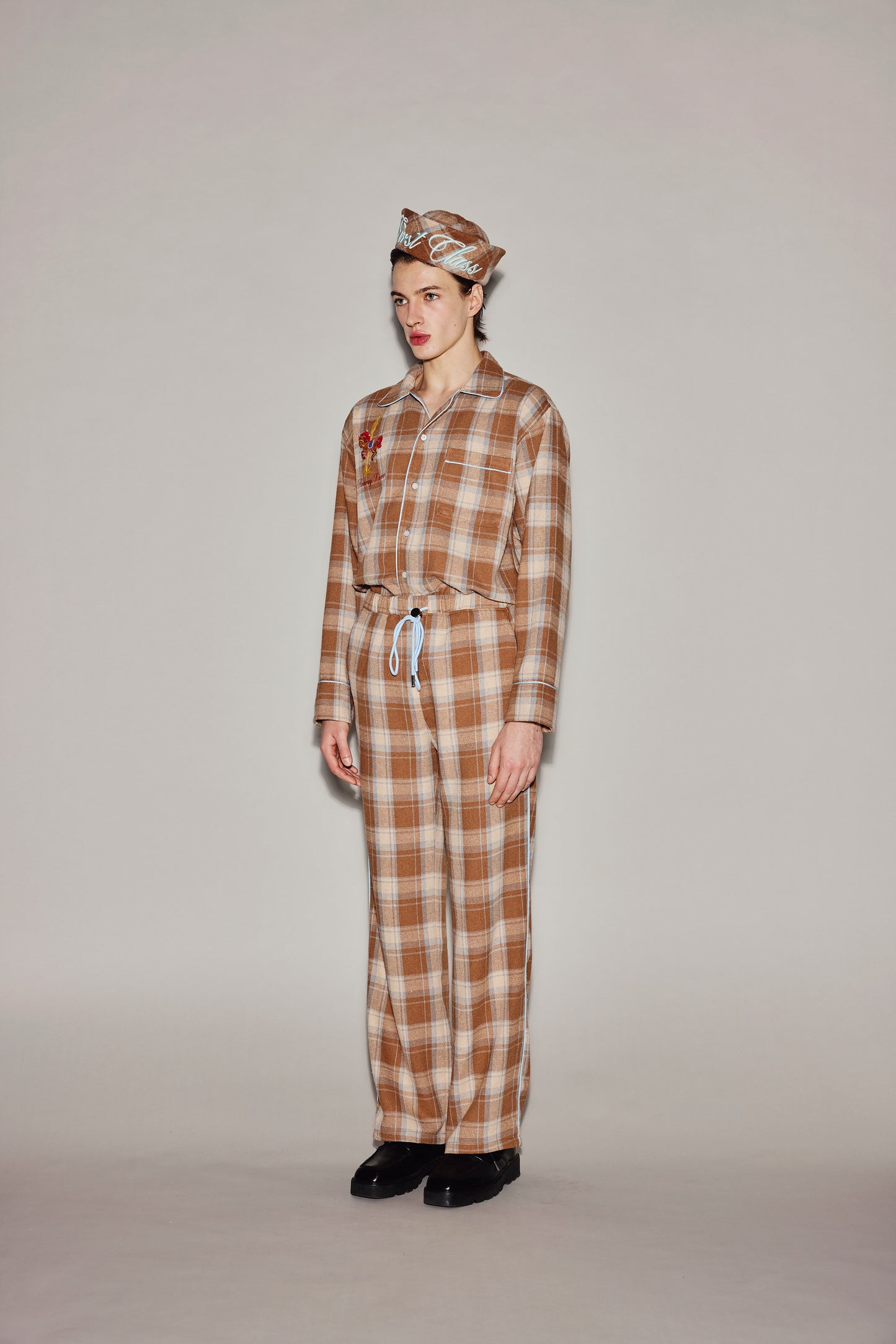 BROWN PLAID PAJAMAS PANTS