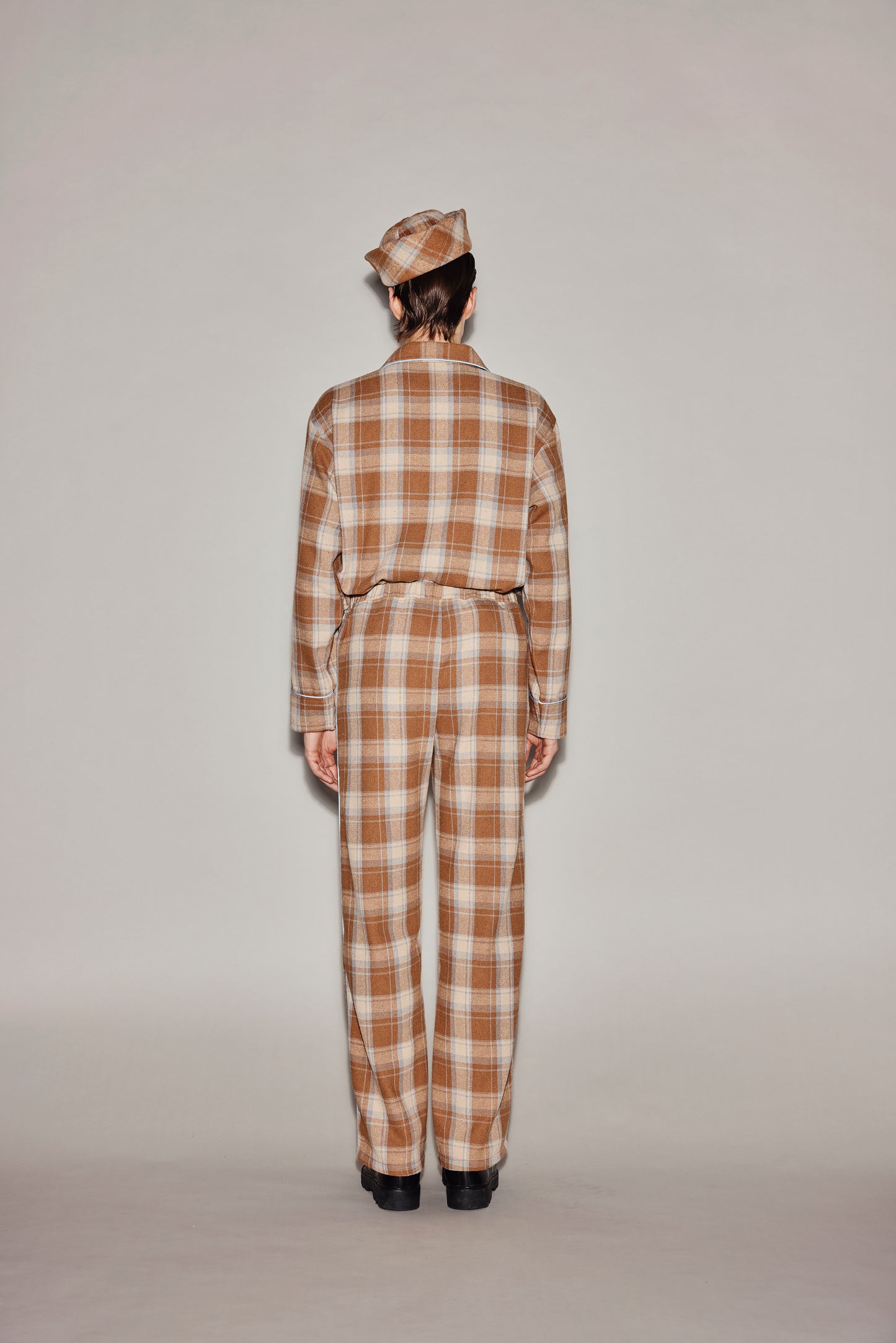 BROWN PLAID PAJAMAS PANTS