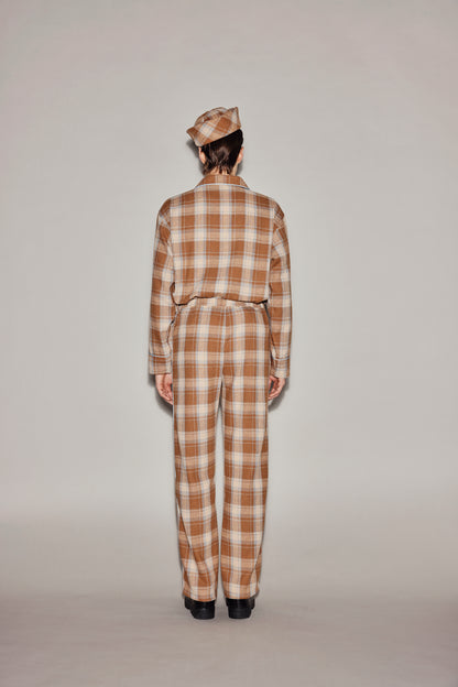 BROWN PLAID PAJAMAS PANTS