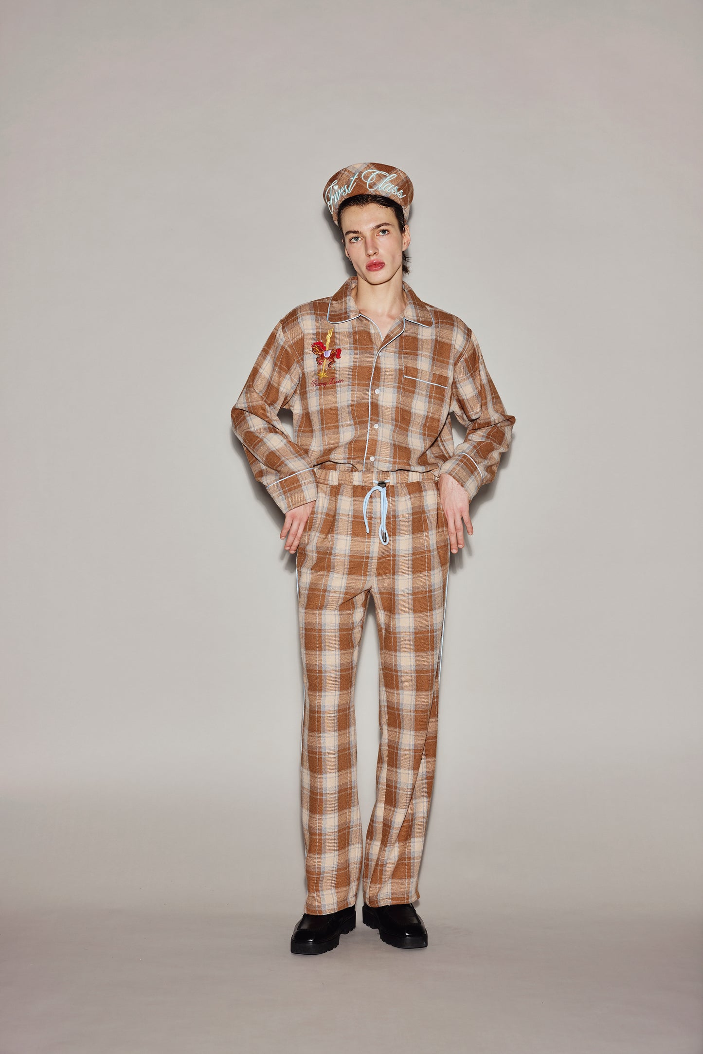 BROWN PLAID PAJAMAS PANTS