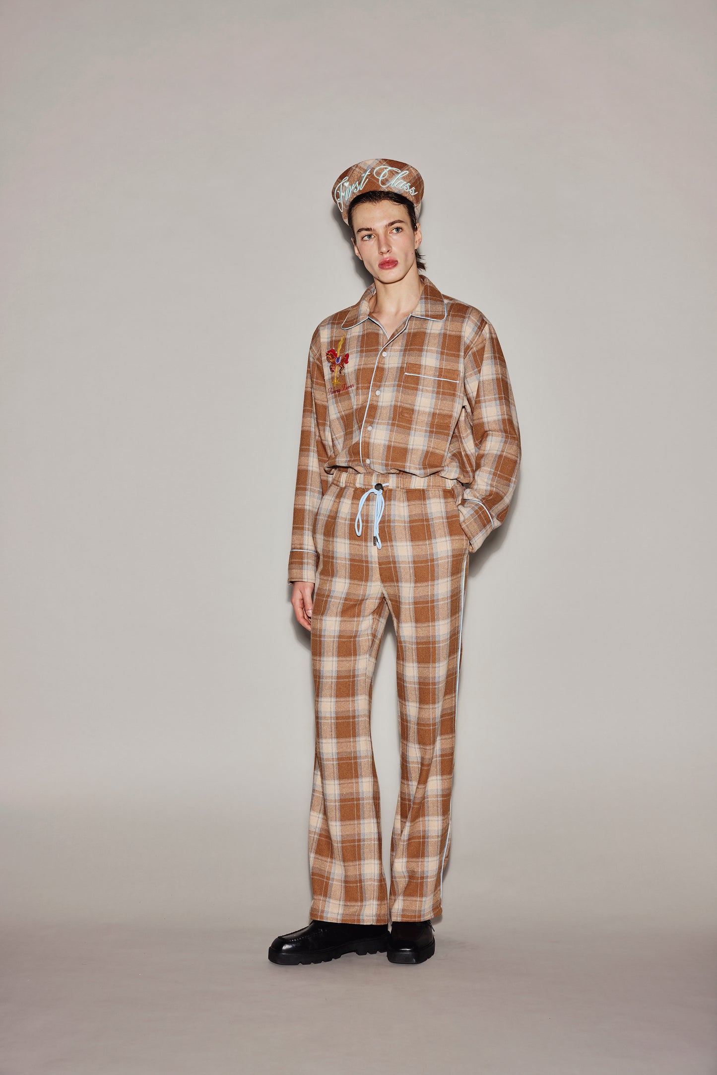 BROWN PLAID PAJAMAS PANTS