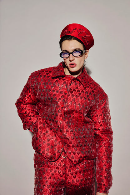 RED HEART PUFFER JACKET