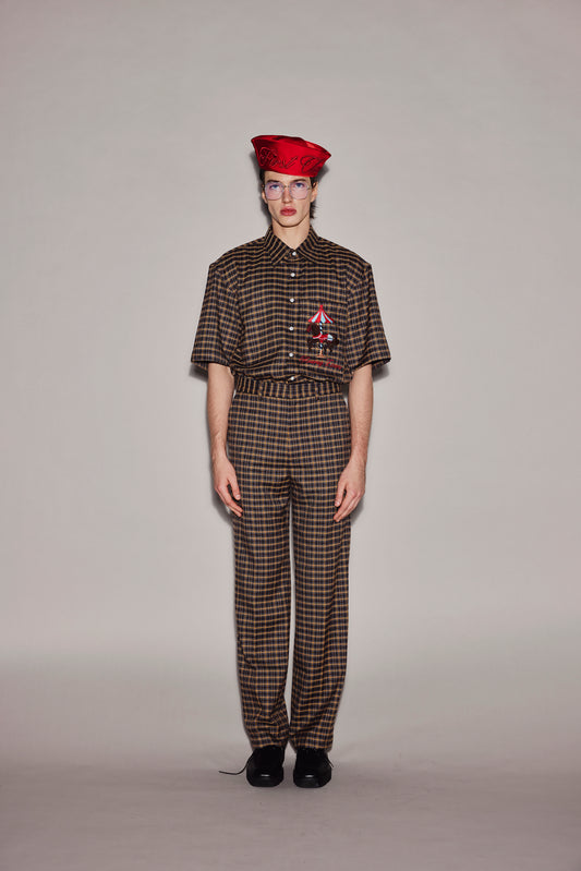 CHOCOLATE PLAID PANTS