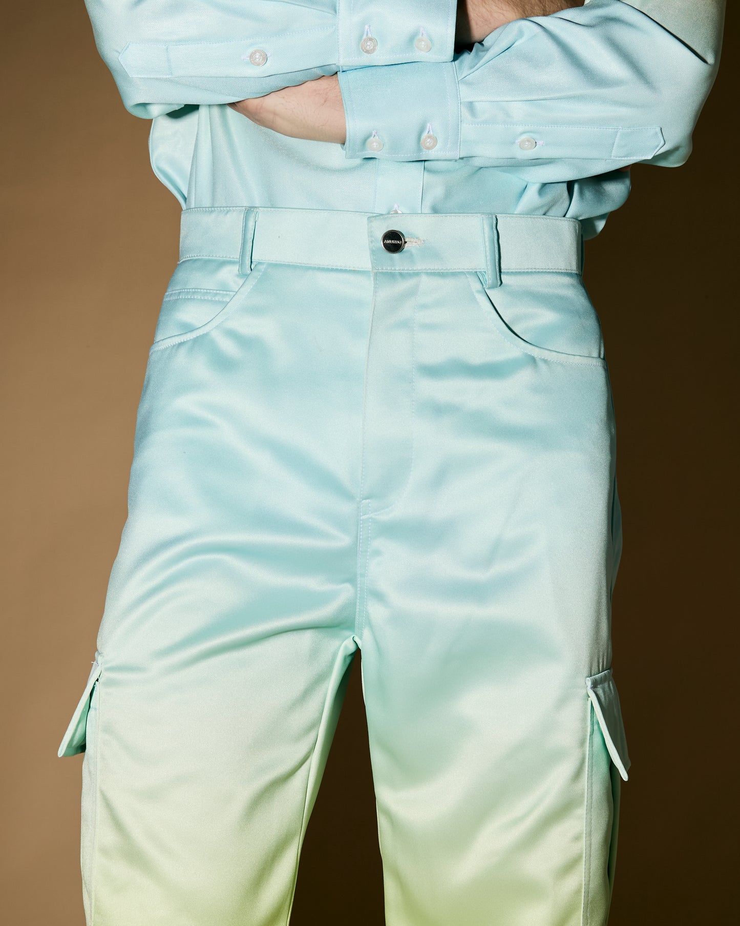 GRADATION SATIN CARGO PANTS