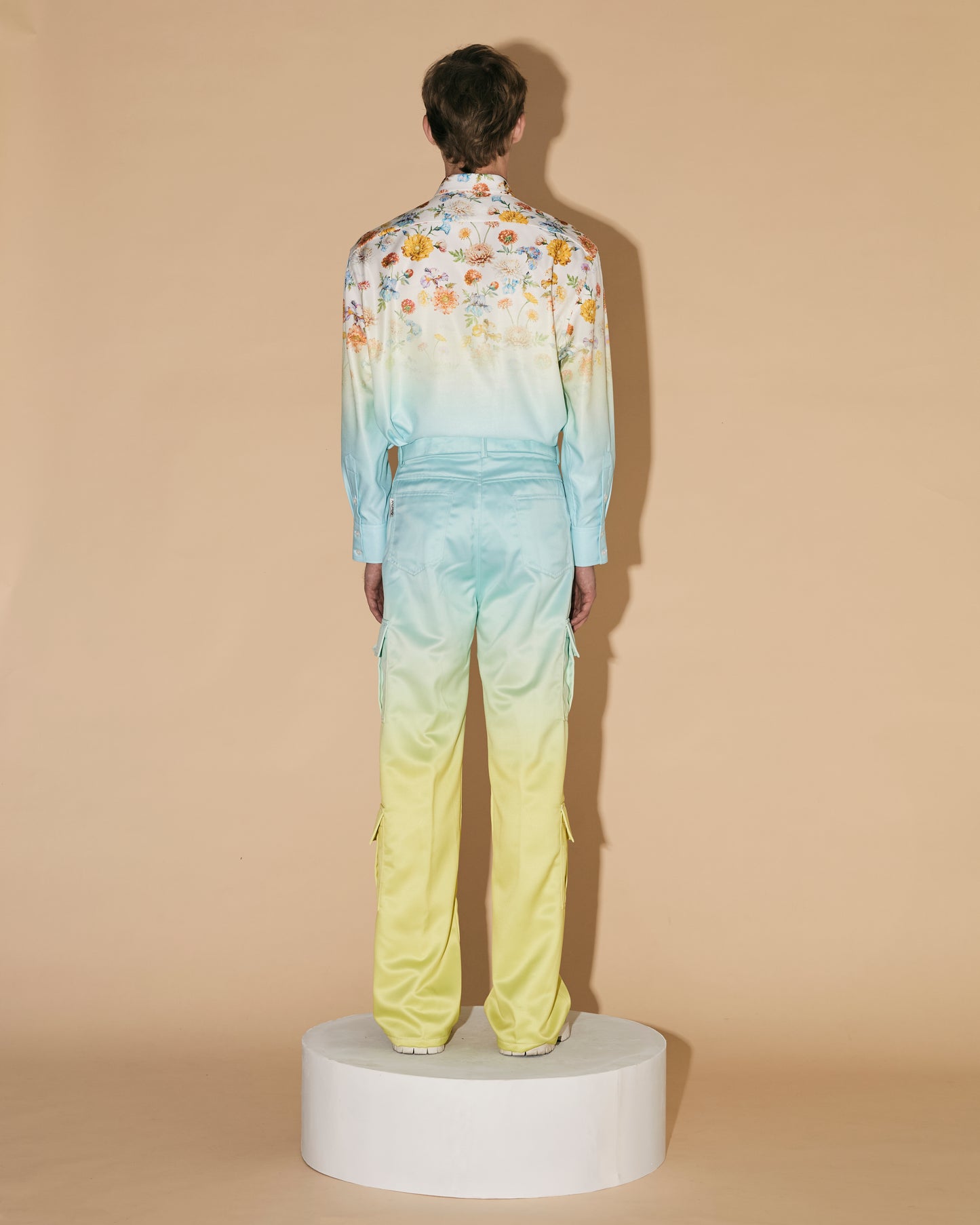 GRADATION SATIN CARGO PANTS