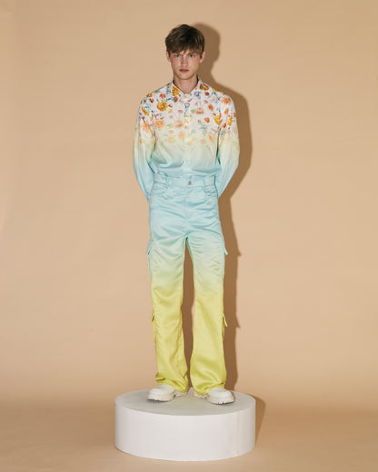GRADATION SATIN CARGO PANTS