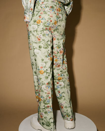GREEN FLORAL PANTS