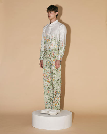 GREEN FLORAL PANTS