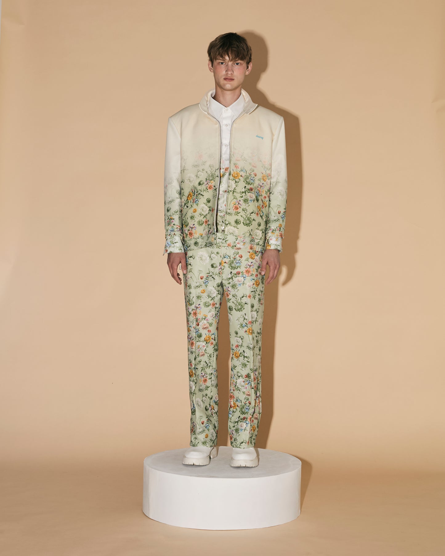 GREEN FLORAL GRADATION JACKET