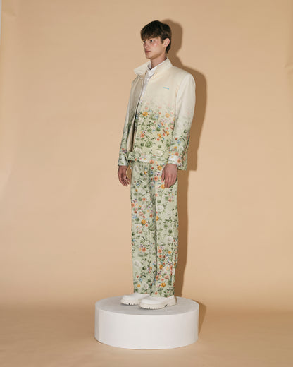 GREEN FLORAL GRADATION JACKET