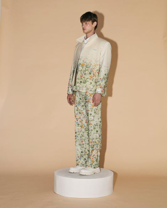GREEN FLORAL GRADATION JACKET