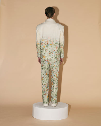 GREEN FLORAL GRADATION JACKET