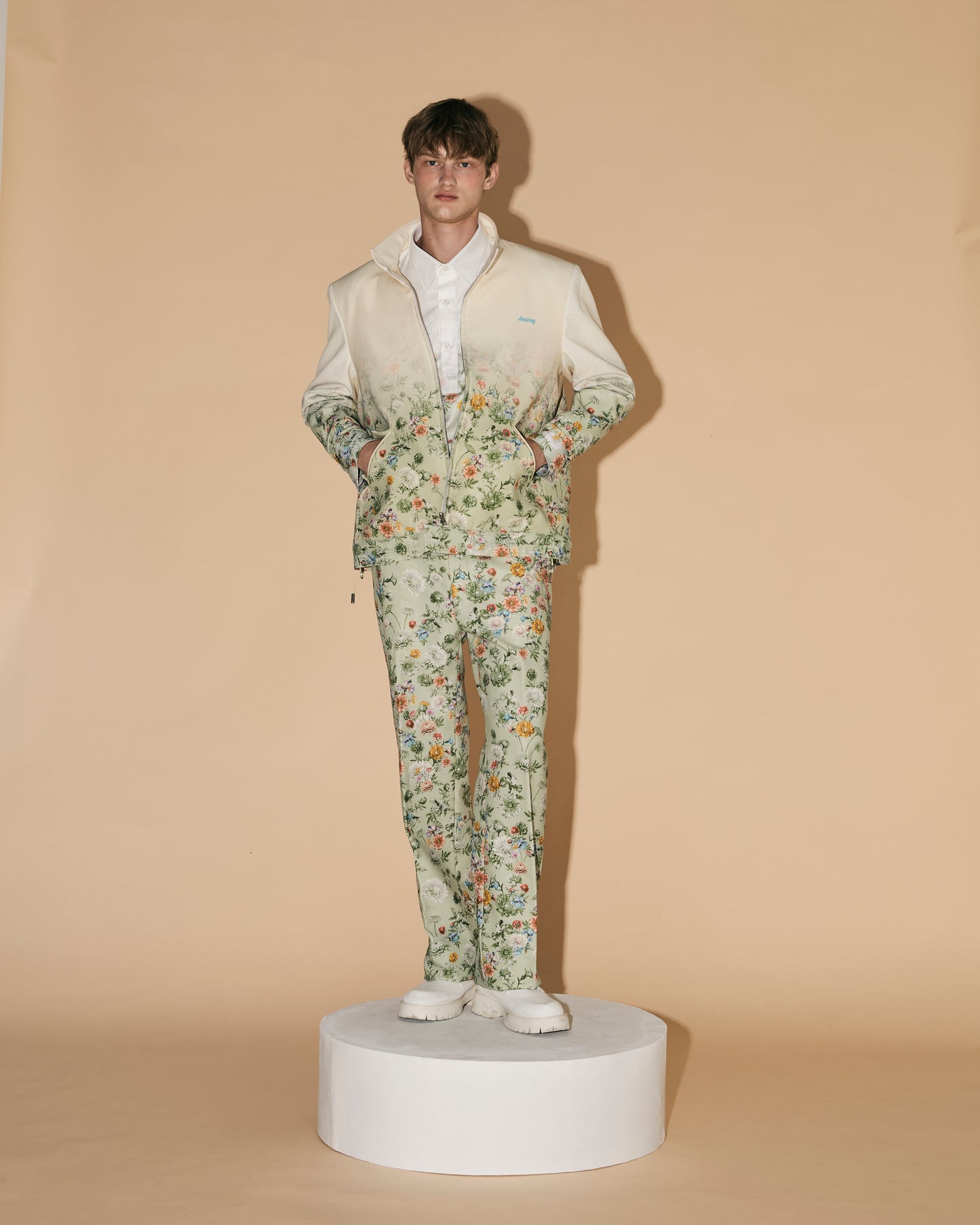 GREEN FLORAL GRADATION JACKET