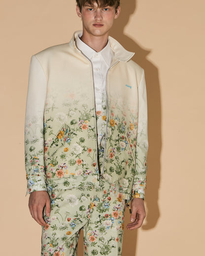 GREEN FLORAL GRADATION JACKET