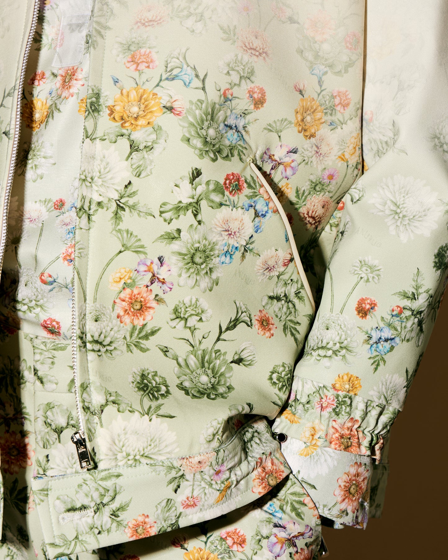 GREEN FLORAL GRADATION JACKET