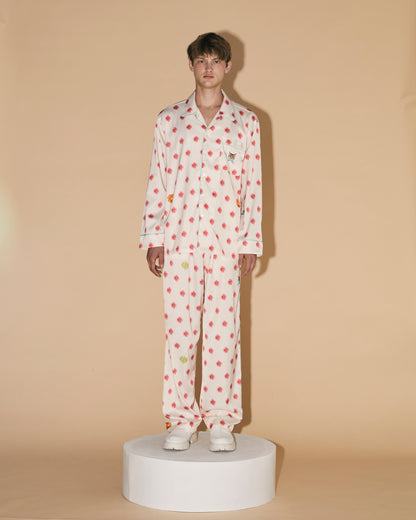 FLOWERS DOT PAJAMAS SHIRT