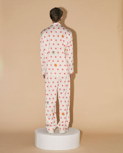 FLOWERS DOT PAJAMAS SHIRT