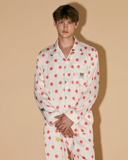 FLOWERS DOT PAJAMAS SHIRT