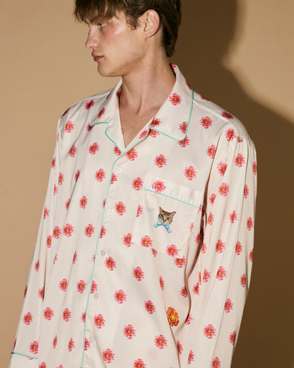 FLOWERS DOT PAJAMAS SHIRT
