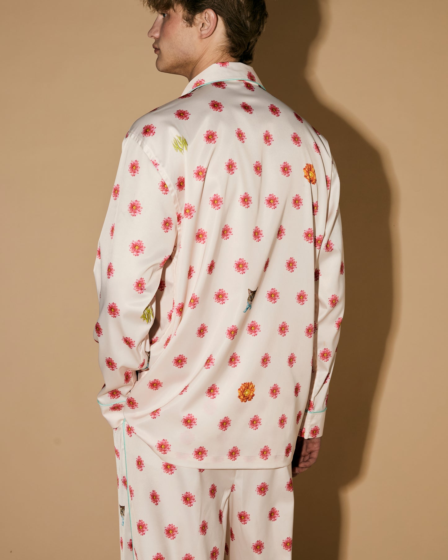 FLOWERS DOT PAJAMAS SHIRT