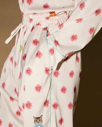 FLOWERS DOT PAJAMAS PANTS