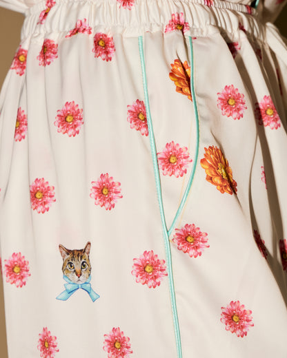 FLOWERS DOT PAJAMAS PANTS