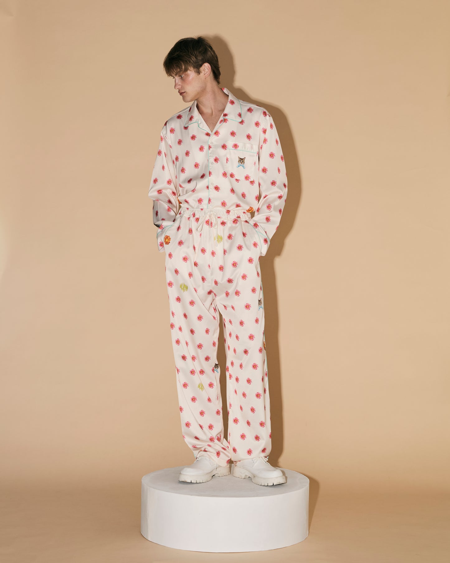 FLOWERS DOT PAJAMAS PANTS