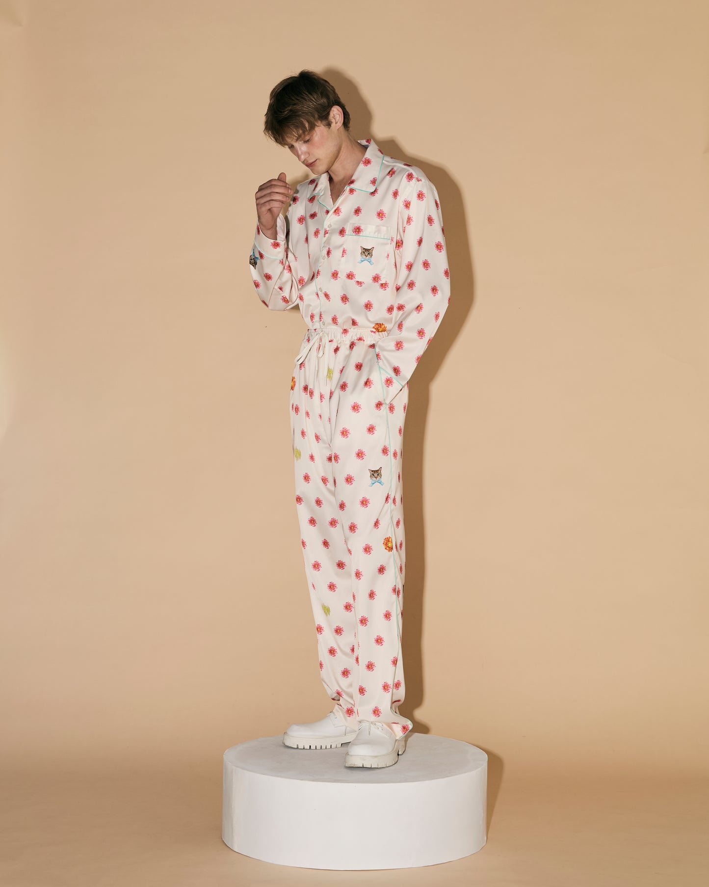 FLOWERS DOT PAJAMAS PANTS