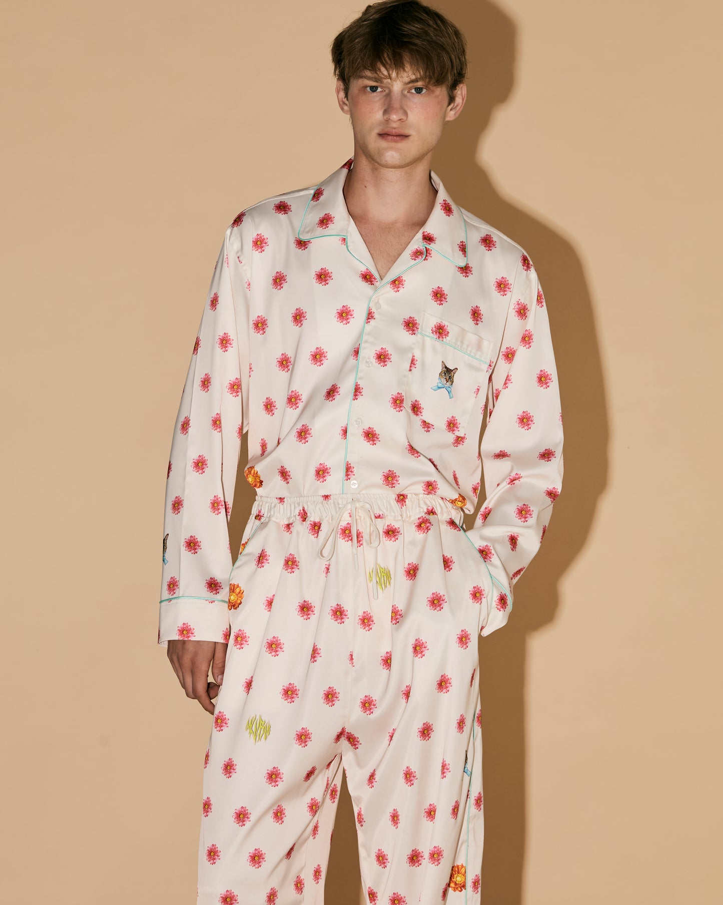 FLOWERS DOT PAJAMAS PANTS