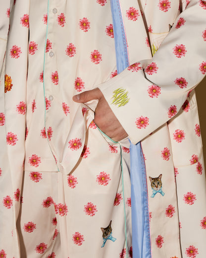 FLOWERS DOT BATHROBE