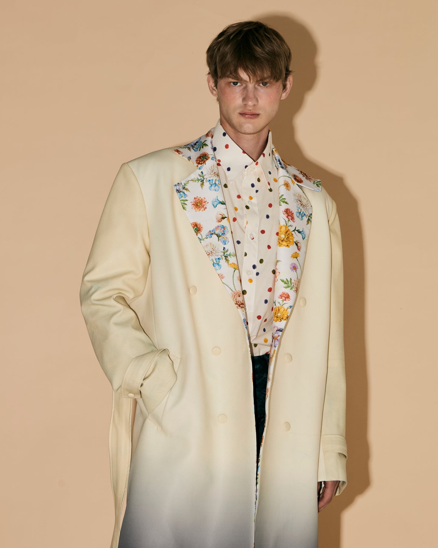 FLORALS GRADATION LONG COAT