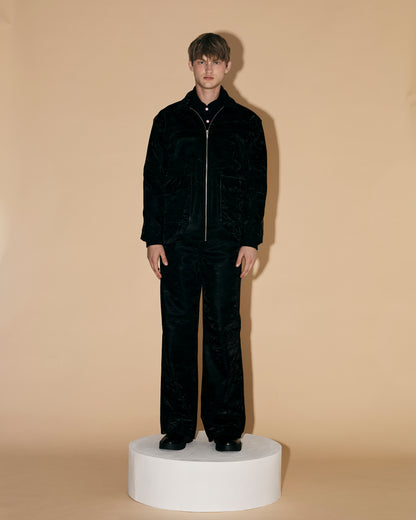 BLACK SILK LEATHER JACKET