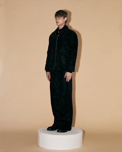 BLACK SILK LEATHER JACKET